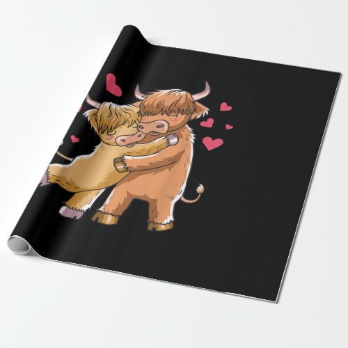 Cuddle Highland Cattle Scottish Cow Farmers Gift Wrapping Paper