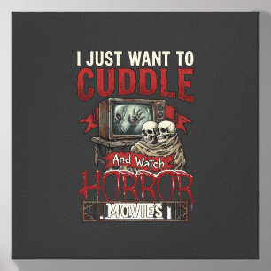 Cuddle Horror Movies Halloween Skulls Retro Tv Mon Canvas Photo Tile