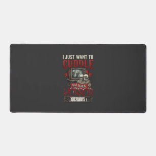Cuddle Horror Movies Halloween Skulls Retro Tv Mon Desk Mat