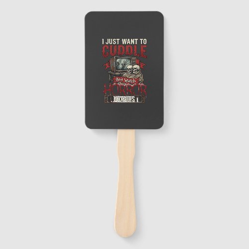 Cuddle Horror Movies Halloween Skulls Retro Tv Mon Hand Fan