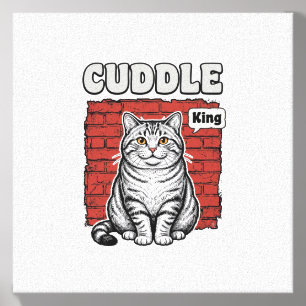 Cuddle King Vintage Cat Shirt Design_1 Canvas Photo Tile