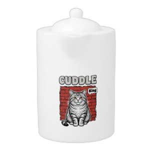 Cuddle King Vintage Cat Shirt Design_1 Teapot