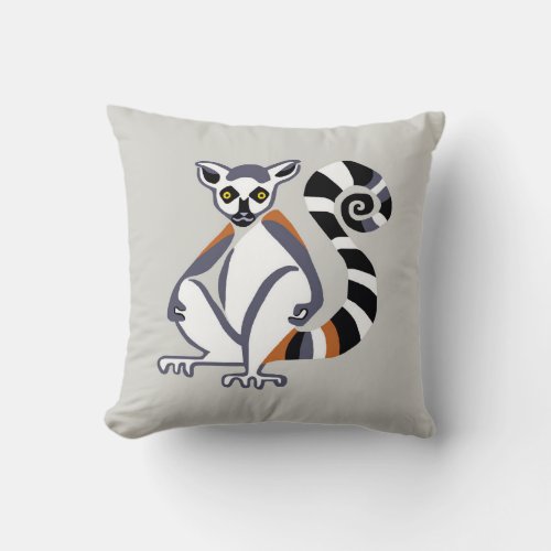 Cuddle me _ Ring_tailed LEMUR _ endangered animal Throw Pillow