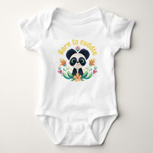 Cuddle panda design baby bodysuit