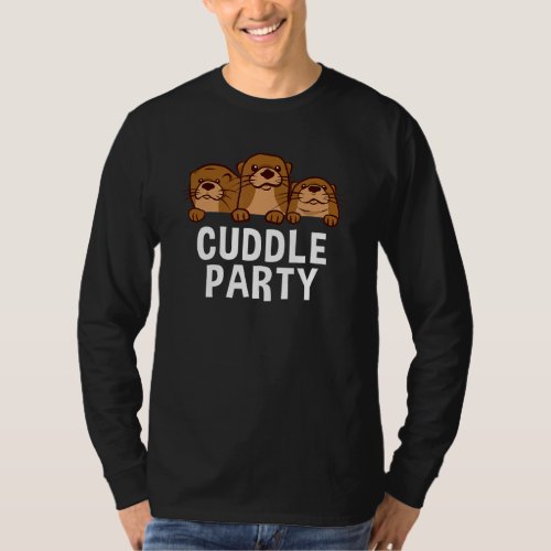 Cuddle Party Otter   Family Sea Otter Relatives Bi T_Shirt