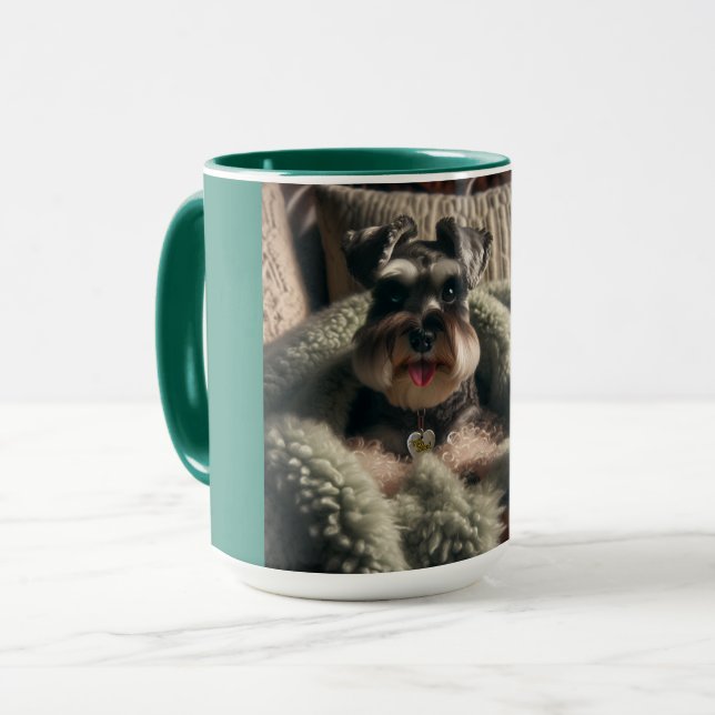 Cuddle Season Miniature Schnauzer Mug (Front Left)