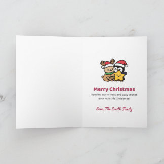 Cuddle Season Personalized Christmas Reindeer Card