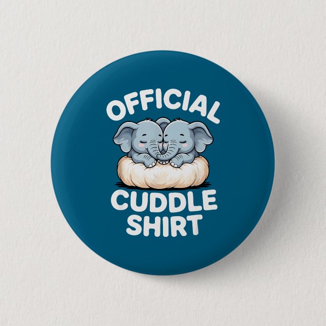 Cuddle Shirt Cute Baby Elephant Snuggle  Button (Front)