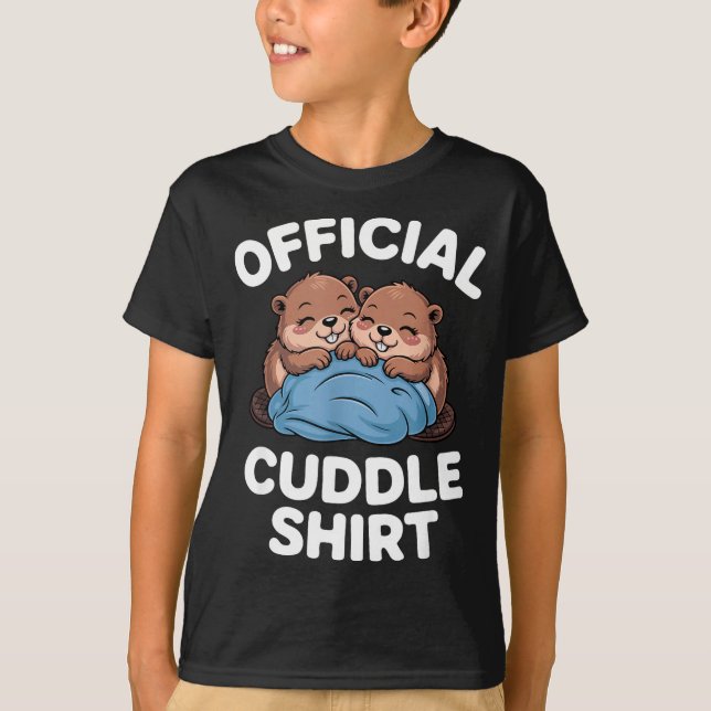 Cuddle Shirt Cute Beavers Snuggling  (Front)