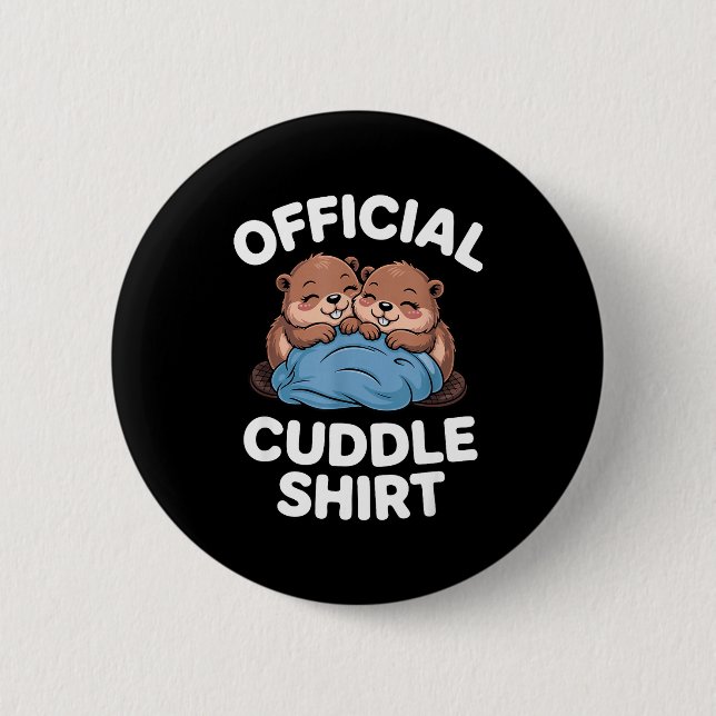 Cuddle Shirt Cute Beavers Snuggling  Button (Front)