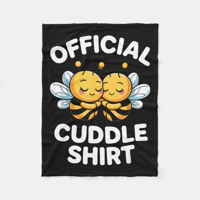 Cuddle Shirt Cute Bees Funny Cozy Couple  Fleece Blanket (Front)