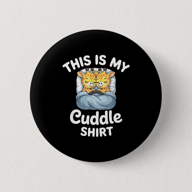 Cuddle Shirt Cute Giraffes Funny Cozy  Button (Front)