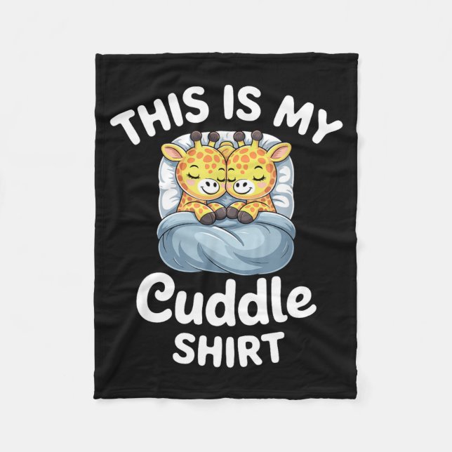 Cuddle Shirt Cute Giraffes Funny Cozy  Fleece Blanket (Front)