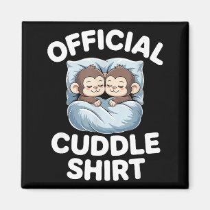 Cuddle Shirt Cute Sleepy Monkey Couple  Magnet