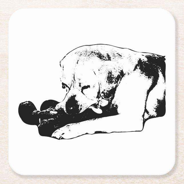 Cuddle the Favorite Square Paper Coaster (Front)