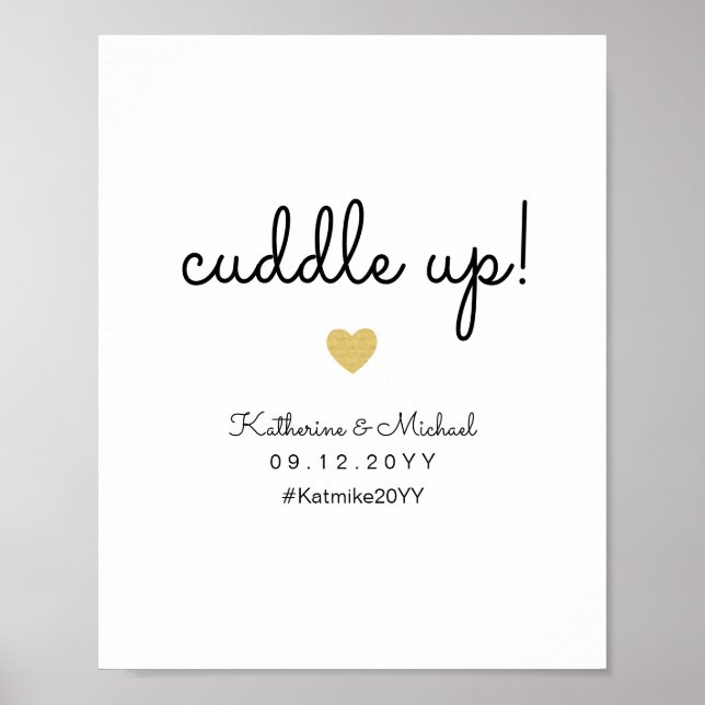 Cuddle Up Wedding Blanket or Shawl Favor Sign (Front)