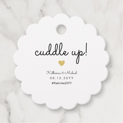 Cuddle Up Winter Wedding Blanket or Shawl Favor Tags