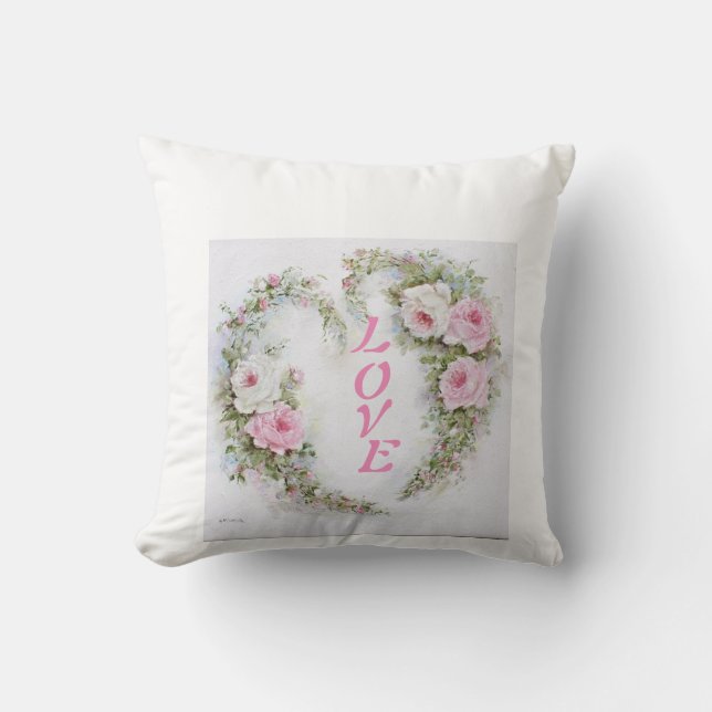  Cuddle Up with Love: Rosy Heart Throw Pillow (Coz (Front)