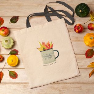 Cuddle Weather Watercolor Fall Leaves Autumn Tote Bag