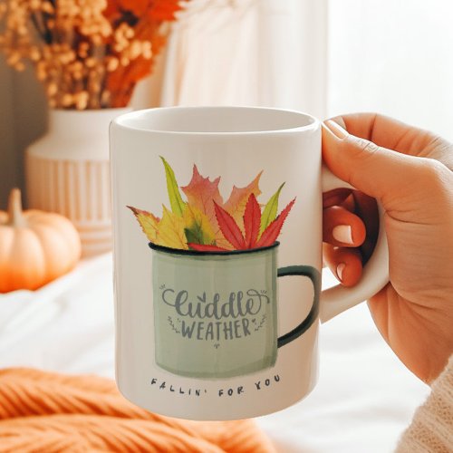 Cuddle Weather Watercolor Fall Personalized Two_Tone Coffee Mug