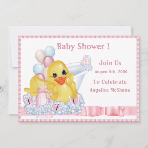 CuddleCreek BathTimeDuck Shower Invitation