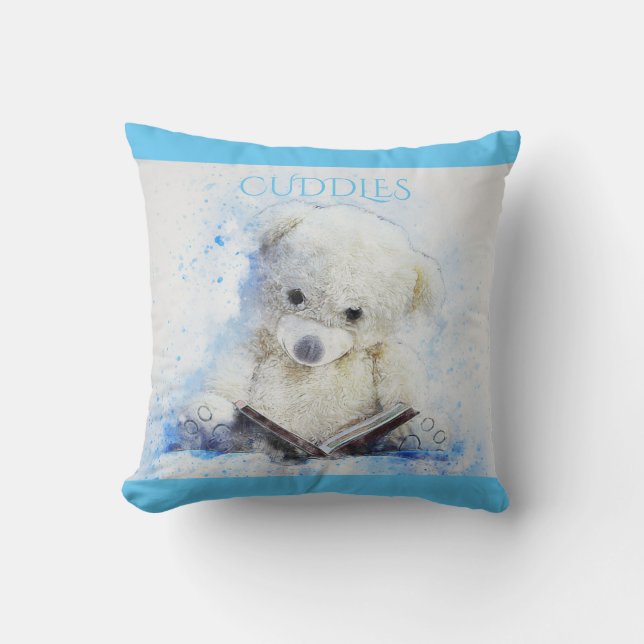 'Cuddles" bear throw pillow. Throw Pillow (Front)