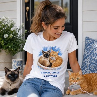 Cuddles & Catitude Watercolor Cute Cats
