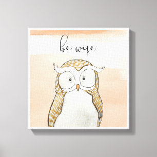 Cuddlies Owl   Be Wise Canvas Print