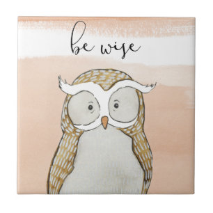 Cuddlies Owl Be Wise Ceramic Tile