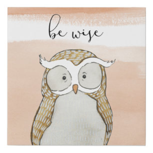 Cuddlies Owl Be Wise Faux Canvas Print
