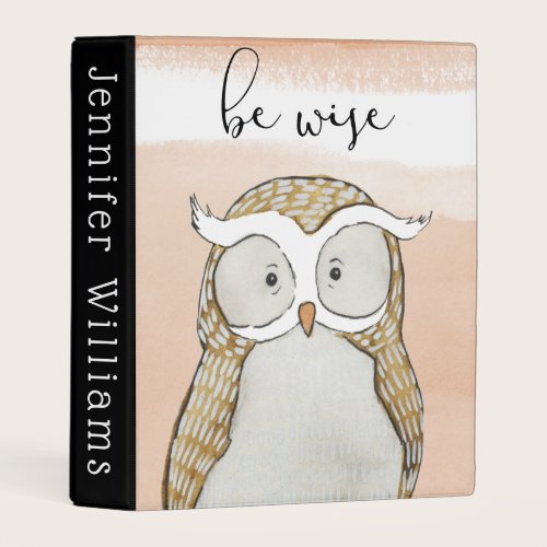 Cuddlies Owl | Be Wise Mini Binder