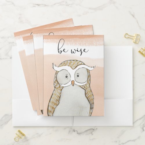 Cuddlies Owl | Be Wise Pocket Folder