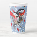 Cuddling Chickadees Christmas Sweethearts Latte Mug