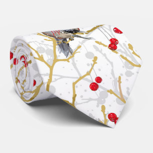 Cuddling Chickadees Romance Neck Tie
