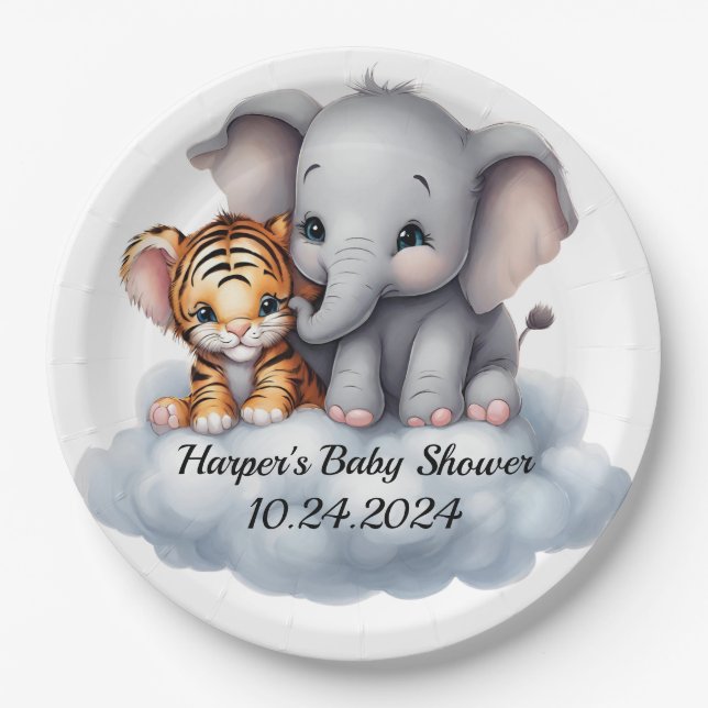 Cuddling Clouds Paper Plates (Front)