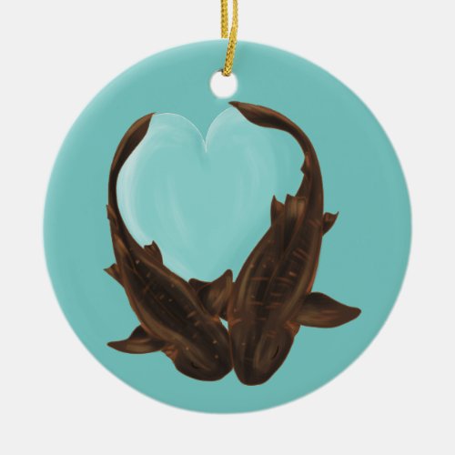 Cuddling Nurse Sharks Ceramic Ornament