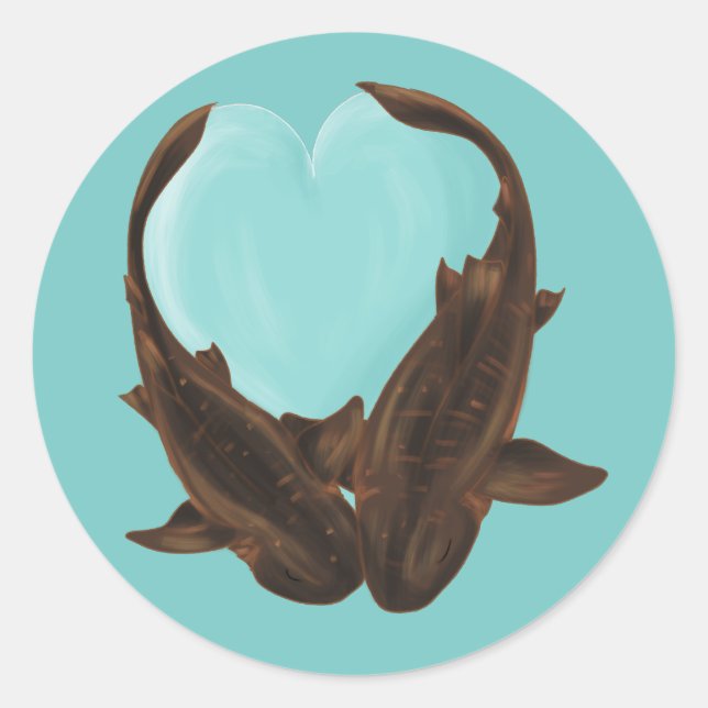 Cuddling Nurse Sharks Classic Round Sticker (Front)