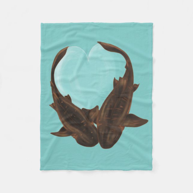 Cuddling Nurse Sharks Fleece Blanket (Front)