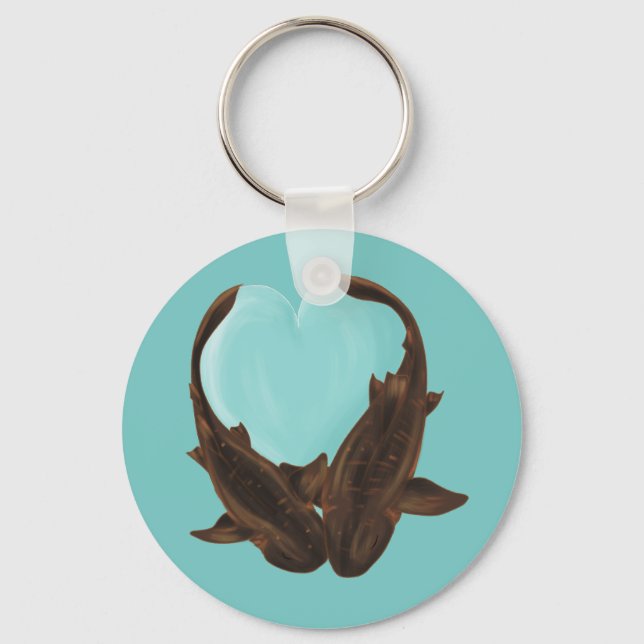 Cuddling Nurse Sharks Keychain (Front)
