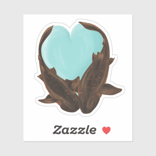 Cuddling Nurse Sharks Sticker (Sheet)