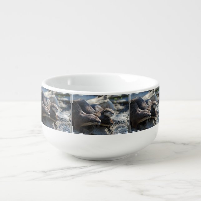 Cuddling Otters Soup Mug (Front)