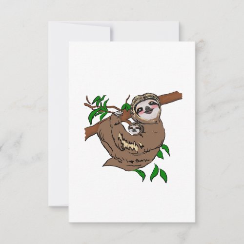 Cuddling Sloth Card