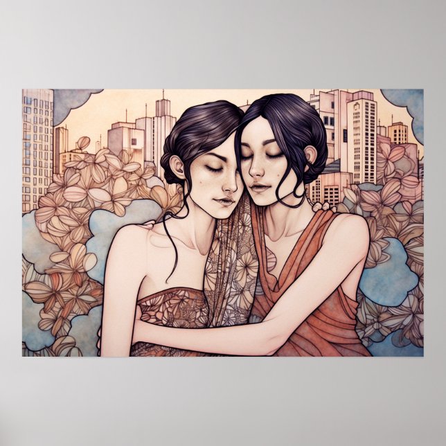 Cuddling under a South Beach sun Poster (Front)