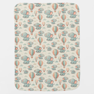 cuddly baby ceiling with elephants and balloons blanket