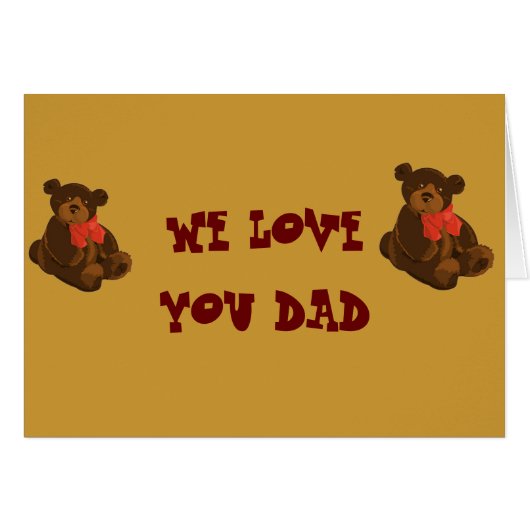 Cuddly Bear Dad Card (Front Horizontal)