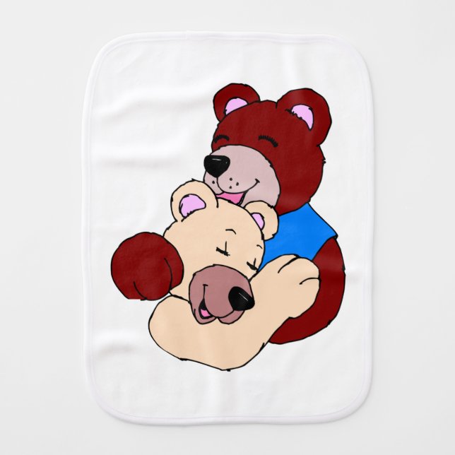 Cuddly Bears Baby Burp Cloth (Front)