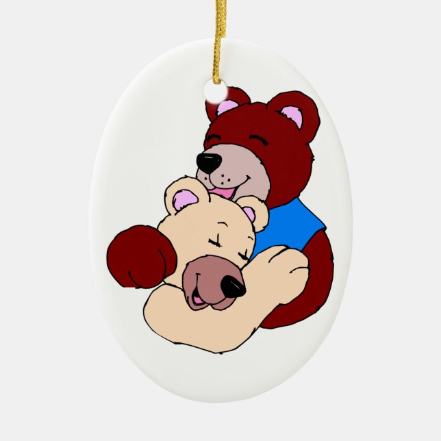 Cuddly Bears Ceramic Ornament (Front)