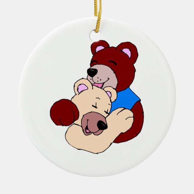 Cuddly Bears Ceramic Ornament (Front)