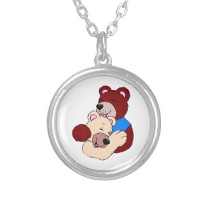 Cuddly Bears Silver Plated Necklace