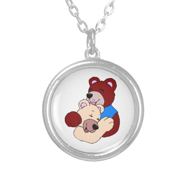 Cuddly Bears Silver Plated Necklace (Front)